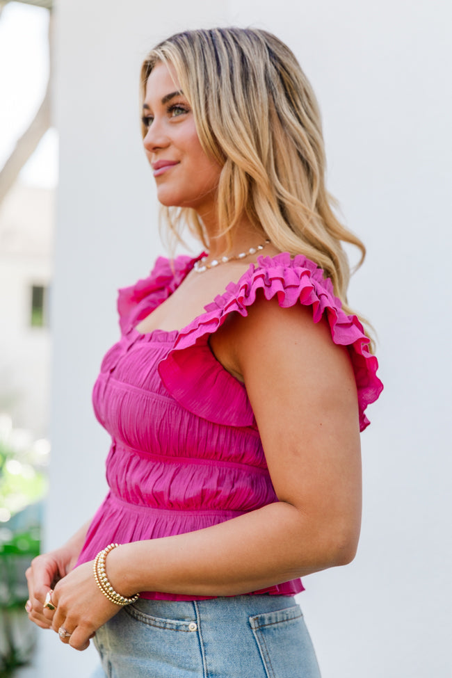 Flower Garden Pink Smocked Button Front Tank FINAL SALE Explore