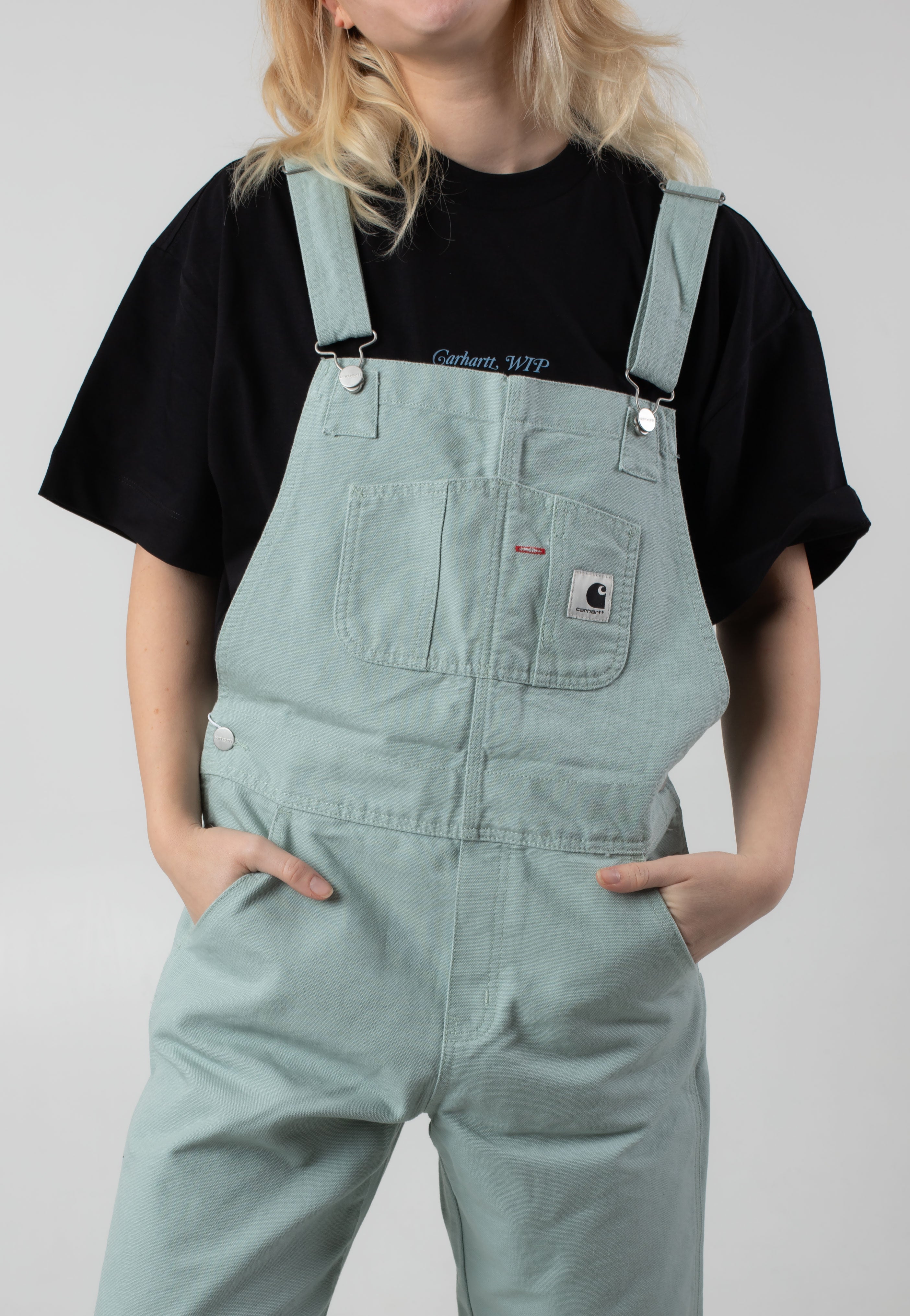 Carhartt WIP - W' Bib Straight Rinsed Frosted Green - Dungarees