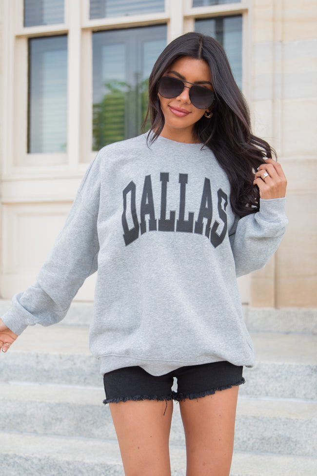 Dallas Light Grey Oversized Graphic Sweatshirt Good Selling Online