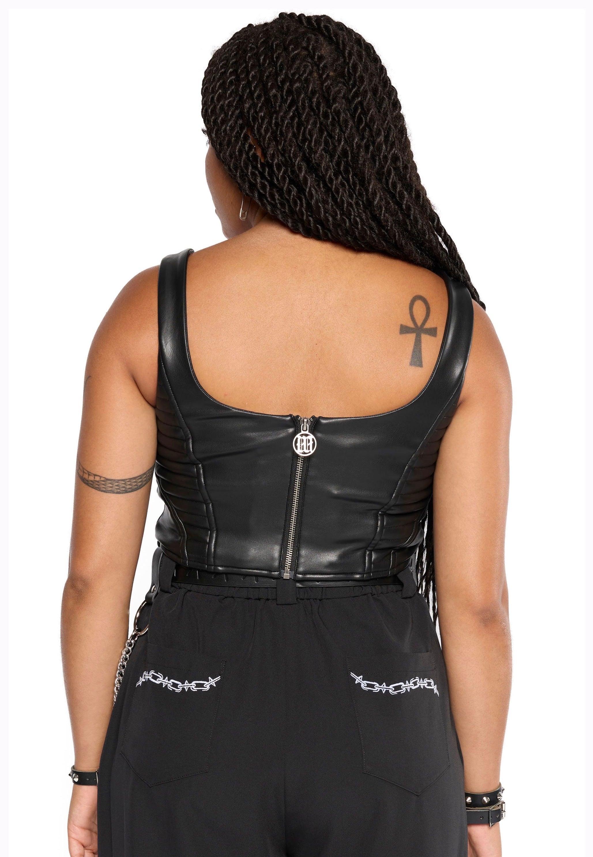 Mary Wyatt - Doro Faux Leather Moto Corset Black - Top Cheap Wiki