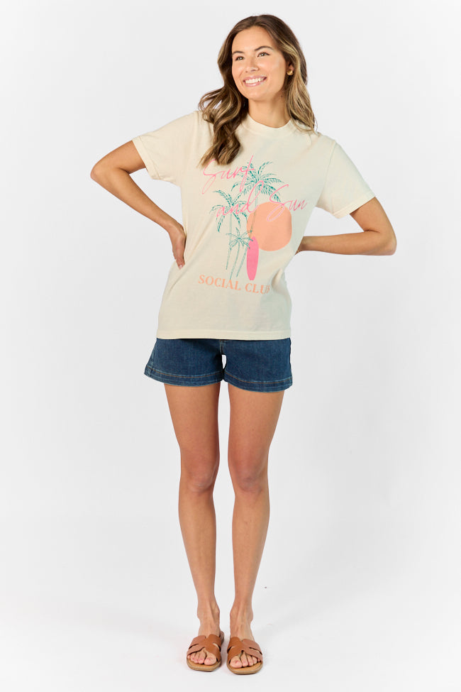 Surf & Sun Club Ivory Comfort Color Graphic Tee Sale Visa Payment