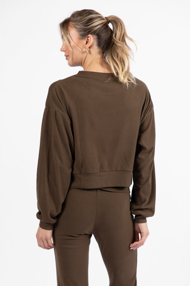 In A Dream Brown Super Soft Pullover Clearance Buy