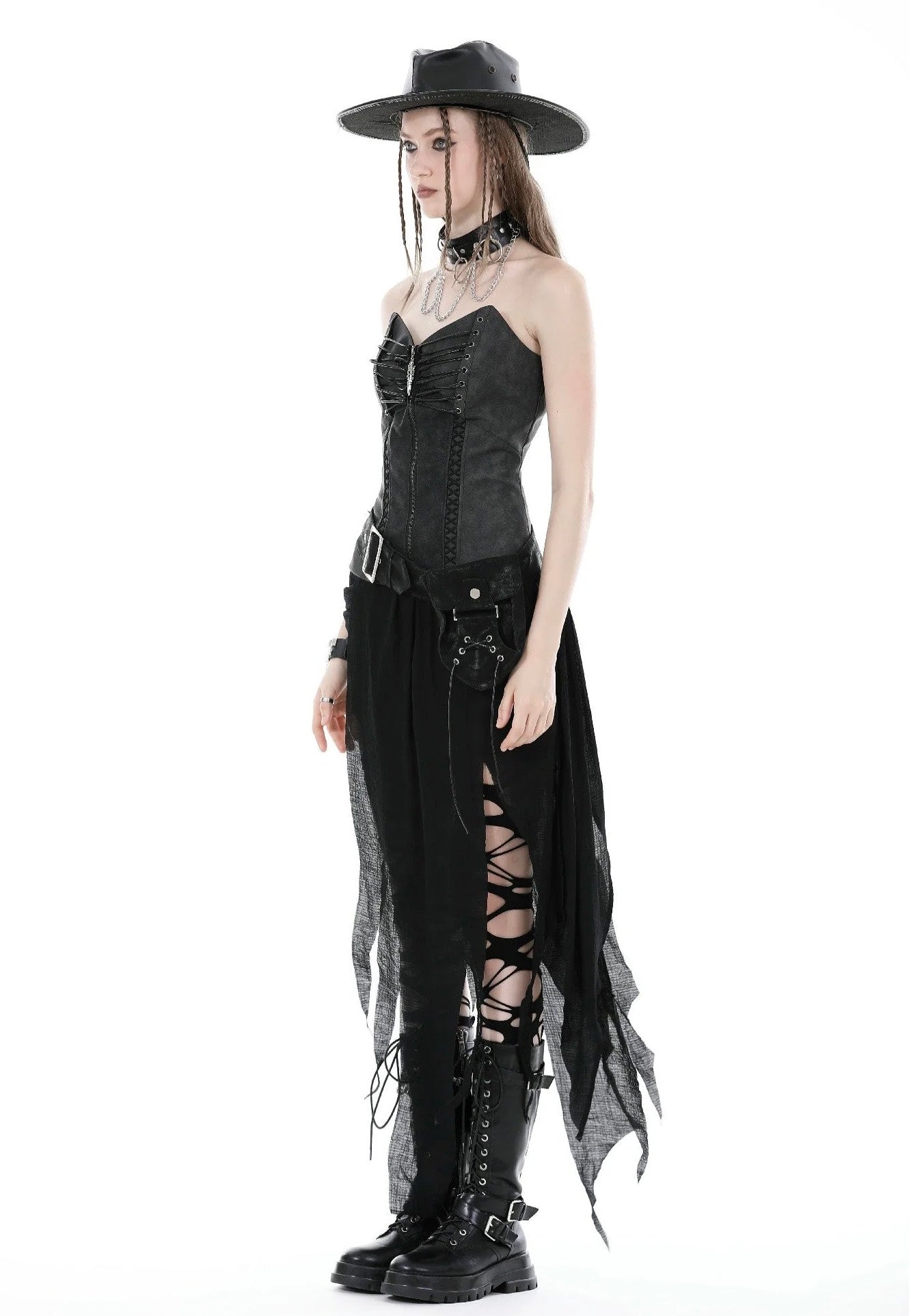 Dark In Love - Punk Decadent Irregular Black - Skirt Discount Online Online