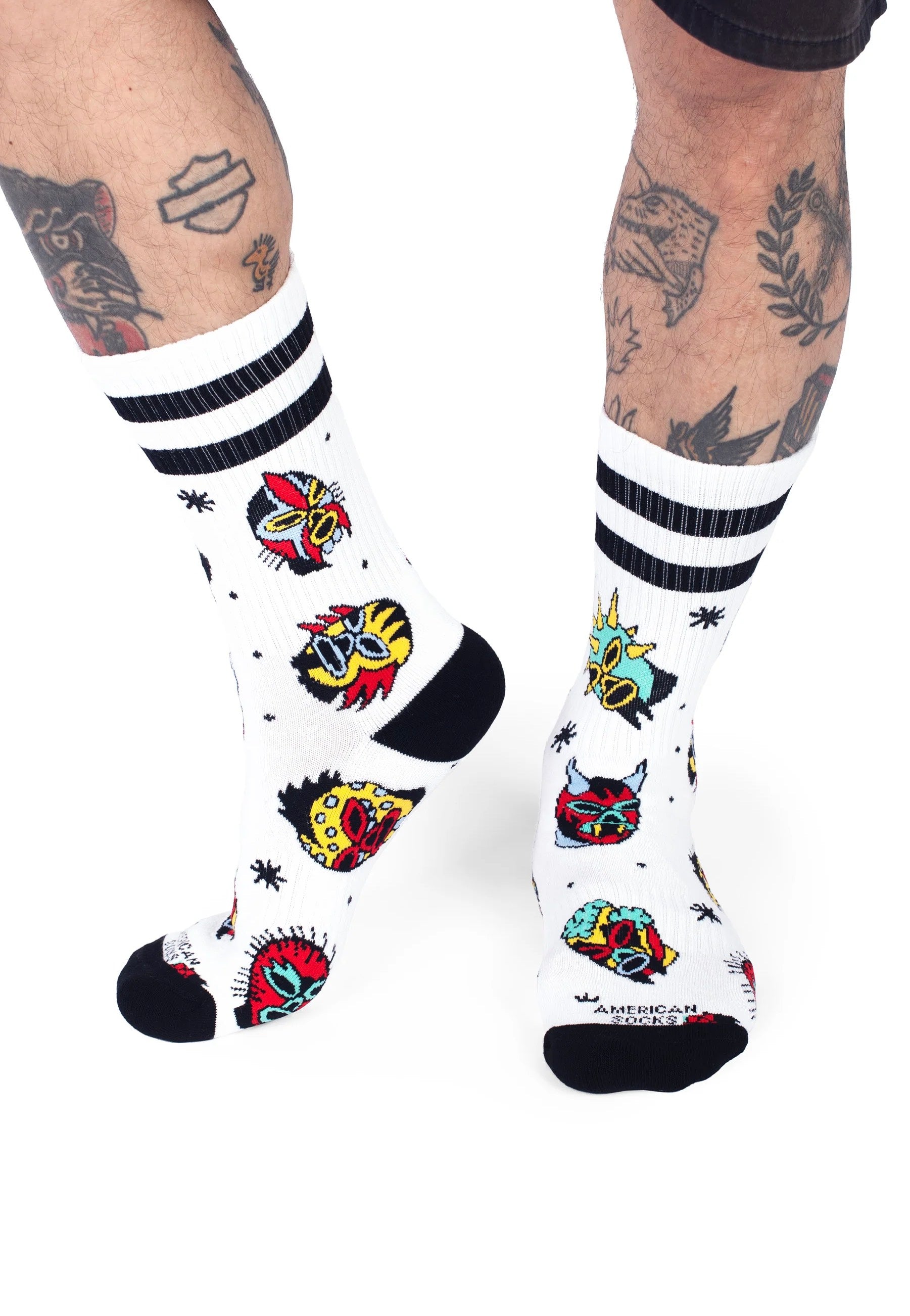 American Socks - El Luchador Mid High White - Socks Amazing Pice