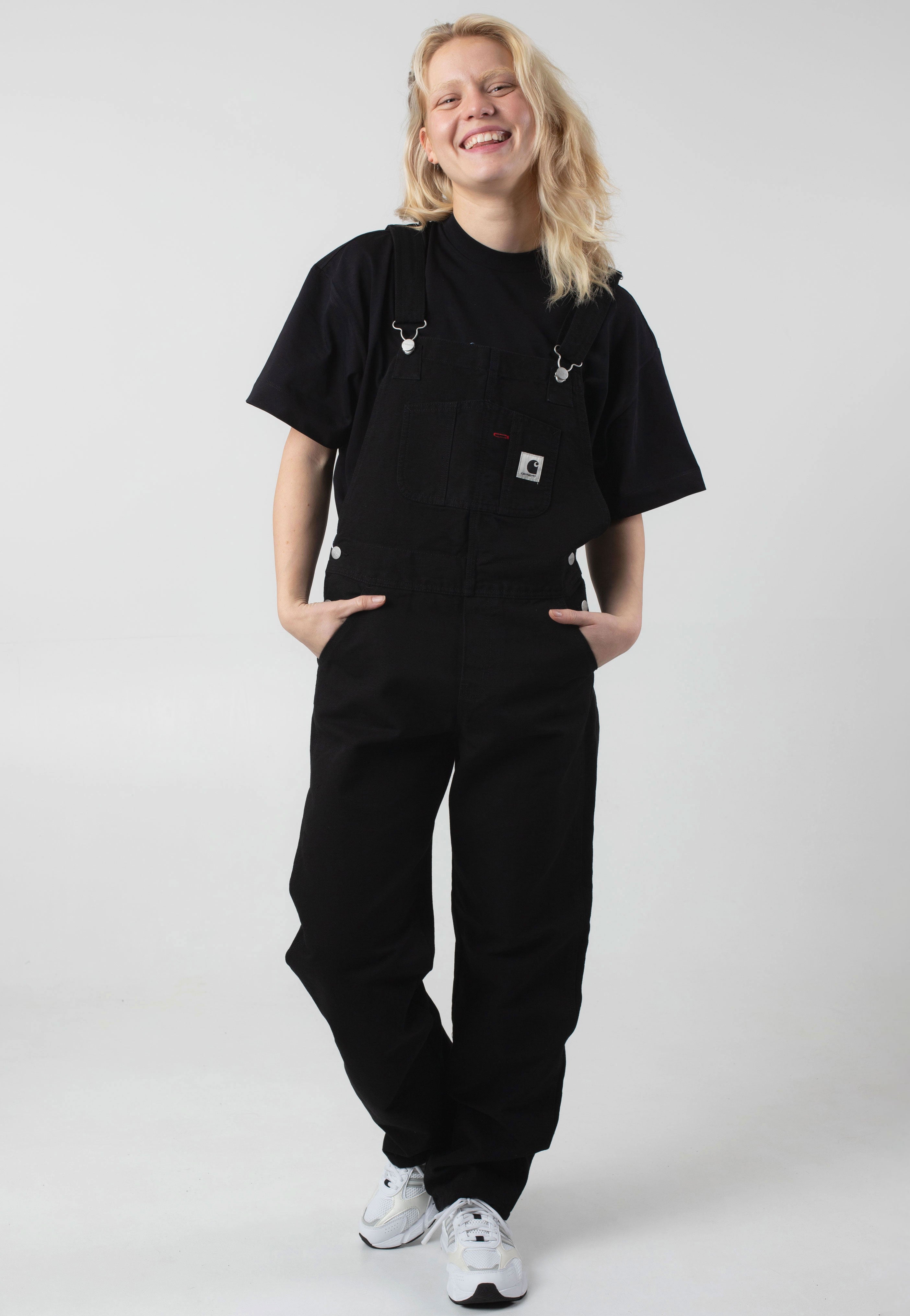 Carhartt WIP - W' Bib Straight Rinsed Black - Dungarees