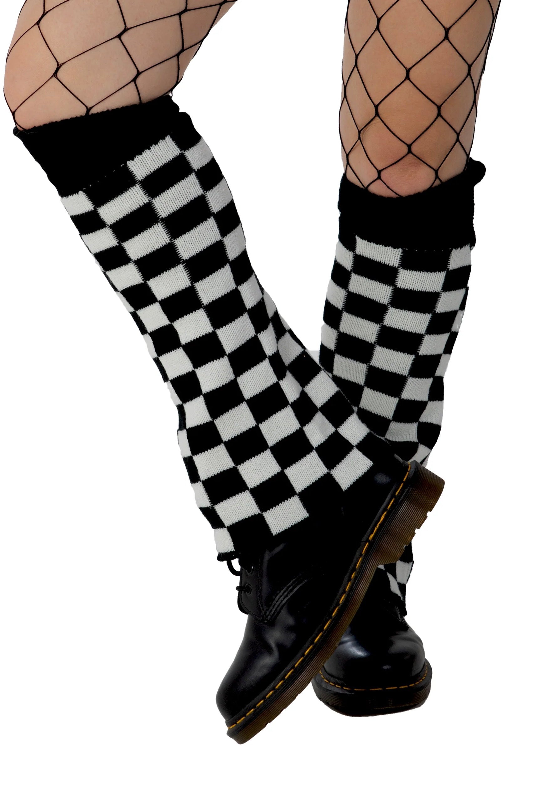 Pamela Mann - Checkerboard Black/White - Leg Warmers Free Shipping Browse