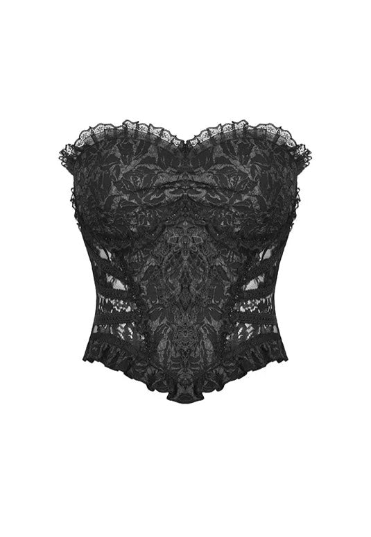 Dark In Love - Gothic Hollow Out Sexy Jacquard Black - Corset Cheap Visa Payment