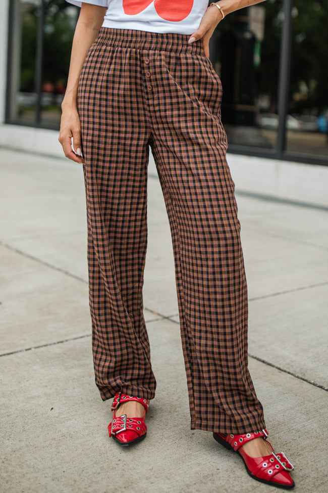 Daydreamer Brown and Black Plaid Boxer Pants FINAL SALE Cheap Affordable