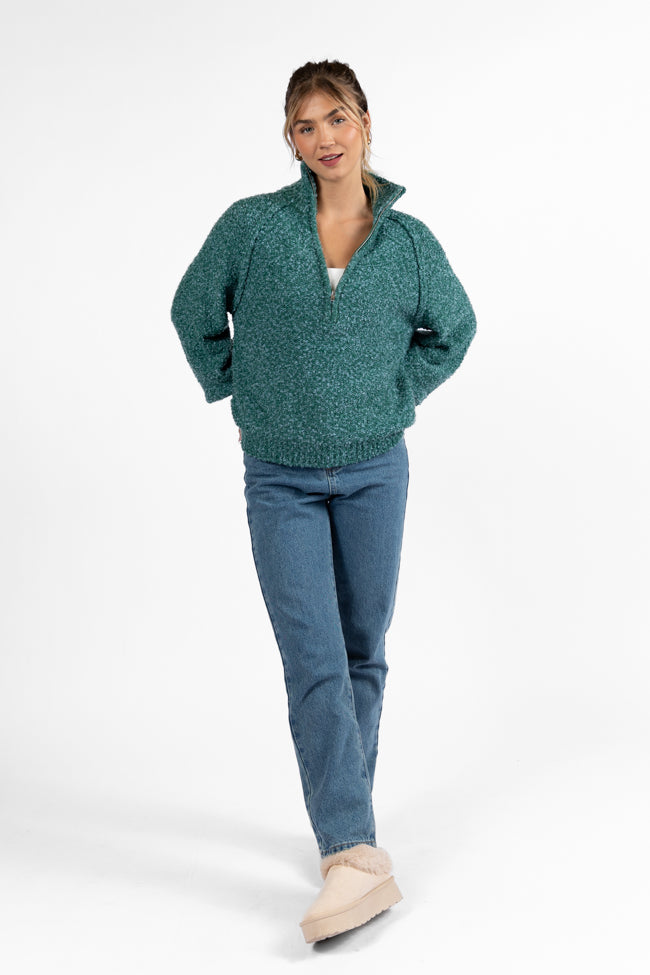 Signature Move Green Fuzzy Quarter Zip Pullover SALE Buy Cheap Popular