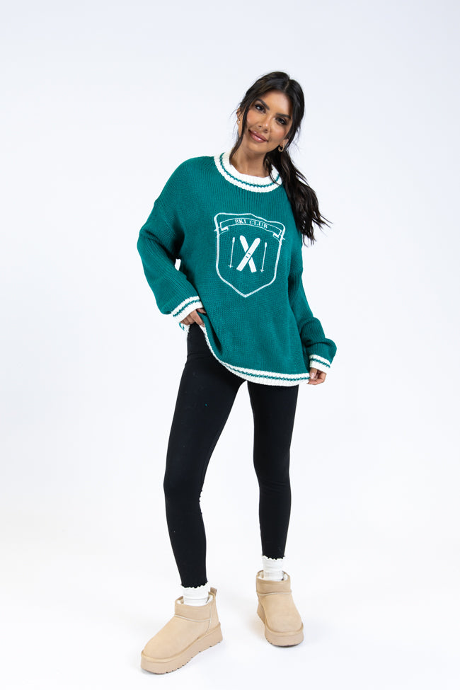 Ski Club Green and Ivory Embroidered Sweater SALE Countdown Package Cheap Online