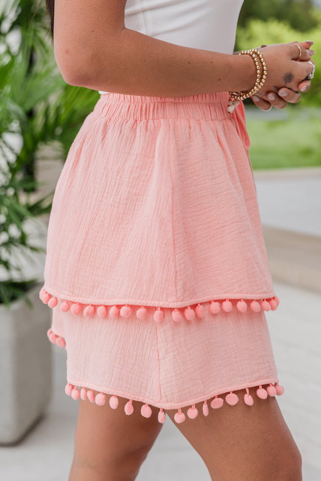 Simply Peachy Salmon Tassel Hem Gauze Skort FINAL SALE Free Shipping Best