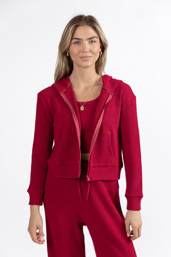 Essential Ease Red Zip Up Jacket Macy Blackwell X Pink Lily FINAL SALE Buy Cheap Brand New Unisex