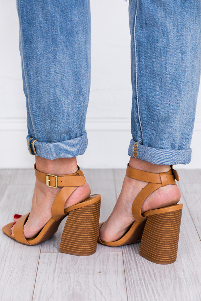 Teagan Tan Wooden Block Heels FINAL SALE Online Online Free Shipping