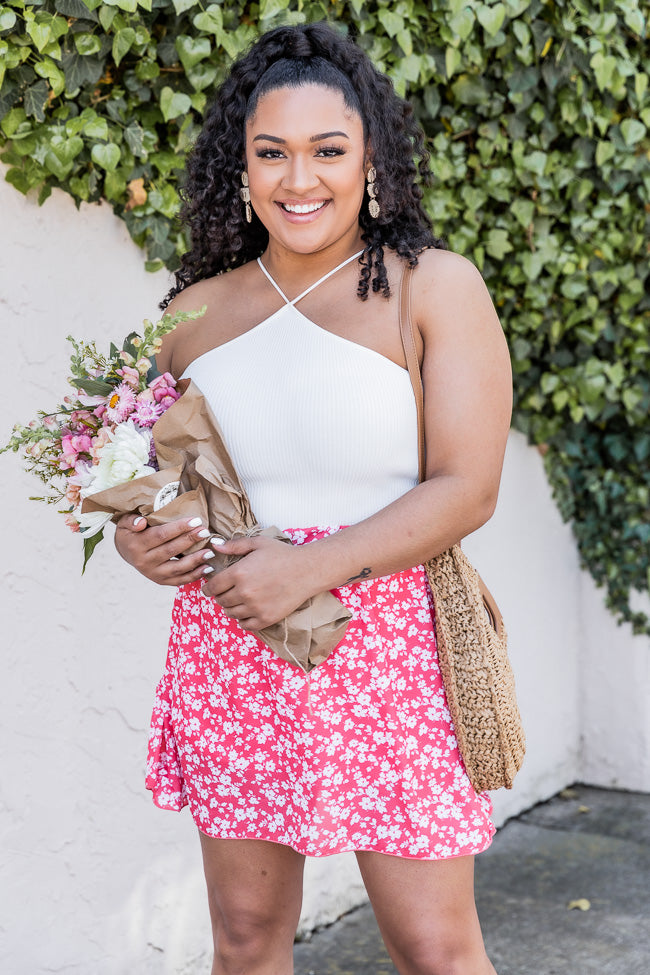 Wandering Soul Coral Floral Pull On Skort FINAL SALE Sale Get To Buy