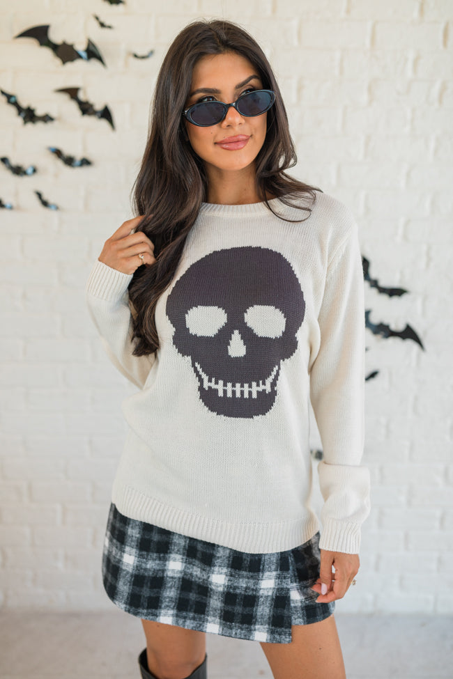 Bad To The Bone Stone Skull Sweater FINAL SALE Free Shipping Inexpensive