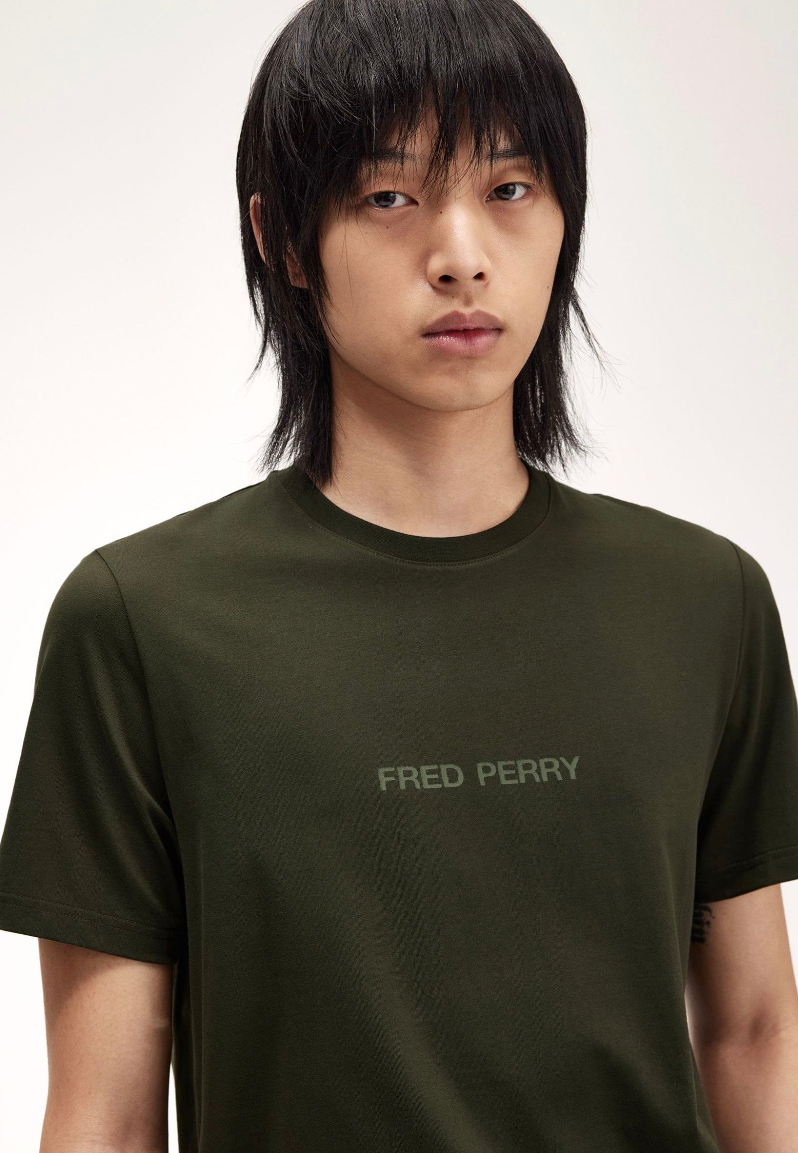 Fred Perry - Double Branded Graphic Hunting Green - T-Shirt Discount Big Sale