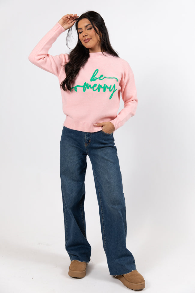 Be Merry Pink And Green Sweater FINAL SALE Buy