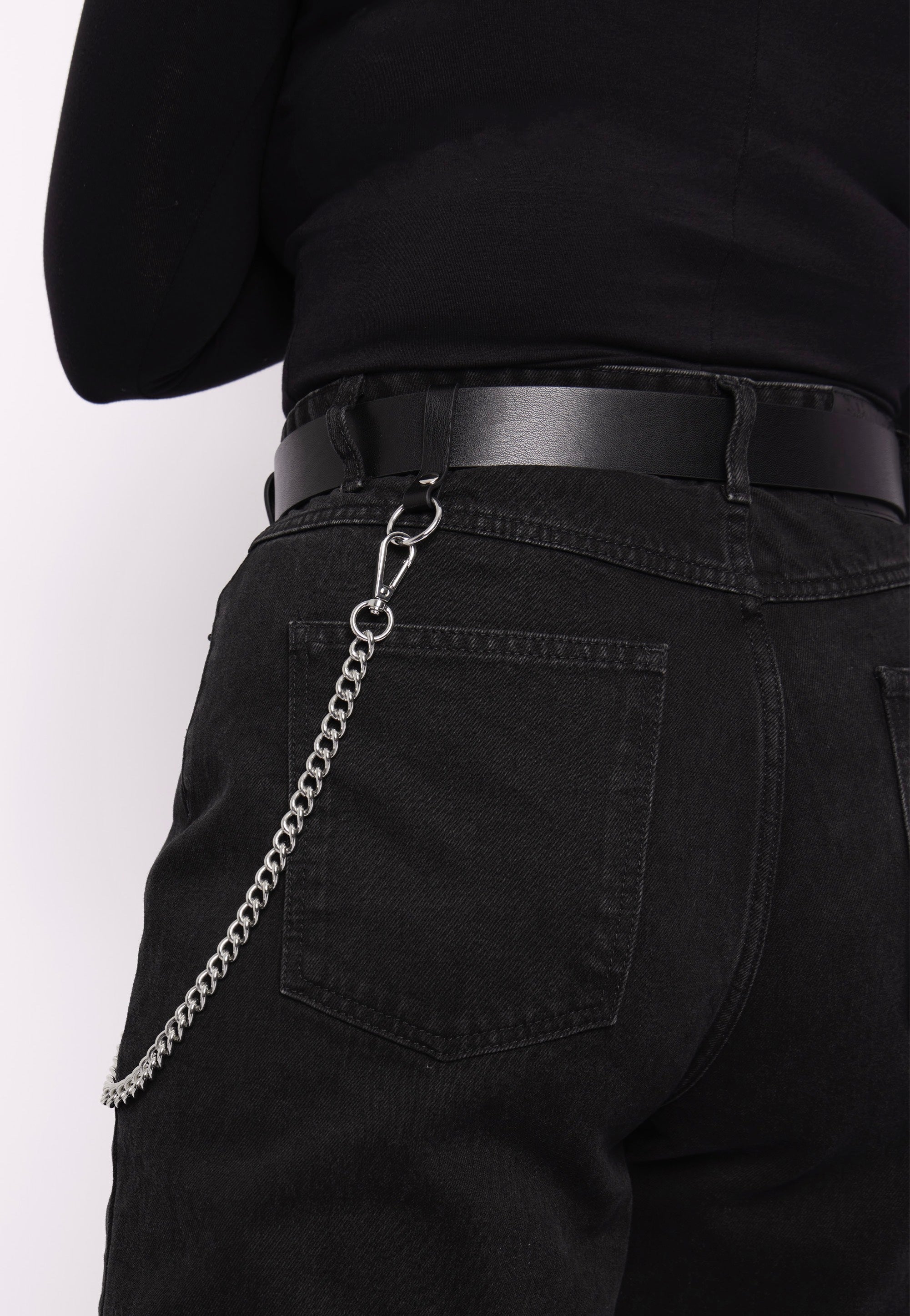 Mary Wyatt - Axis Appleskin Vegan Leather Chain Black - Belt Clearance Get Authentic