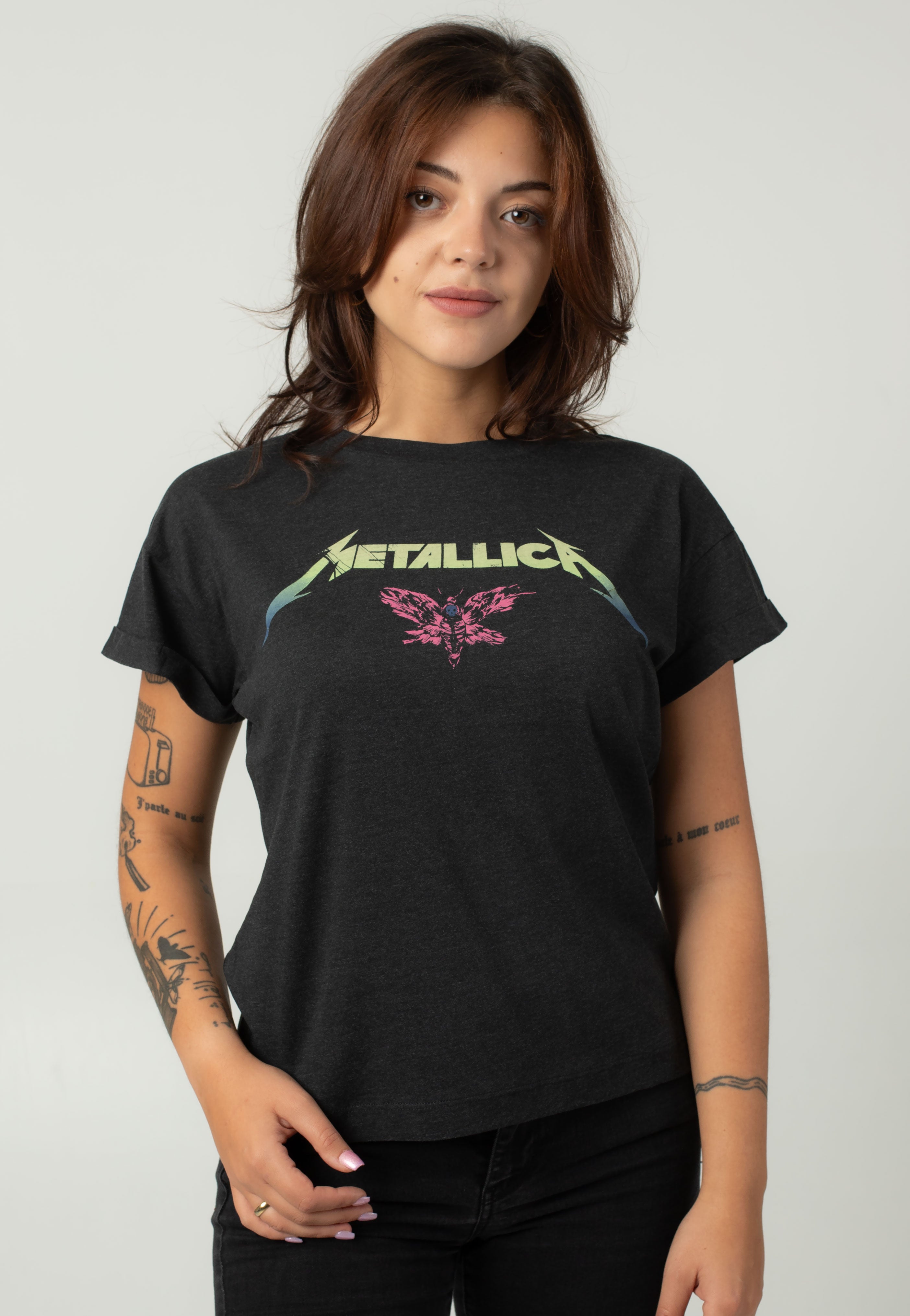 Noisy May x Metallica - Gaby O Neck Dark Grey Butterfly - T-Shirt Discount Footlocker Pictures