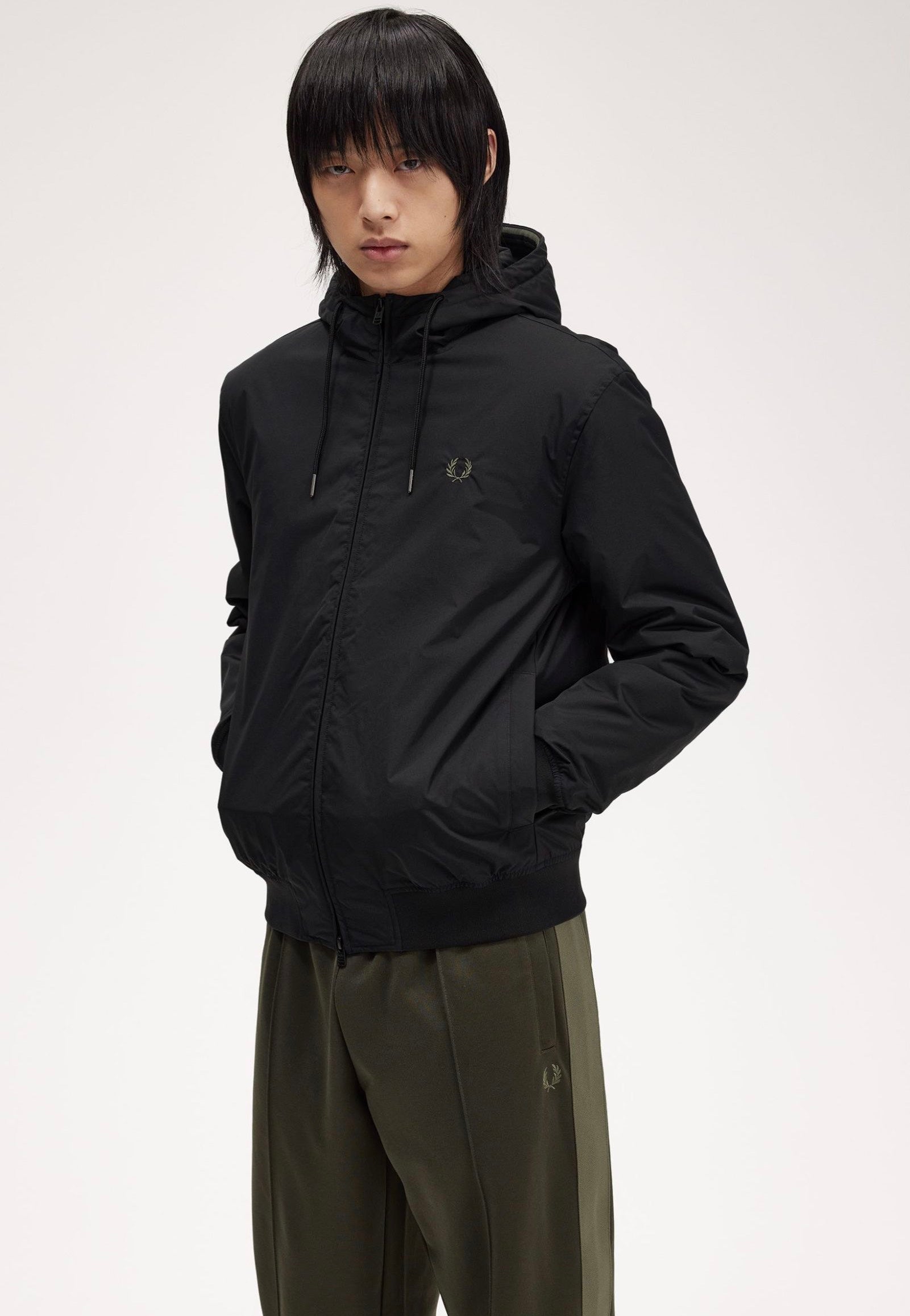 Fred Perry - The Hooded Brentham Black - Jacket Discount Footlocker Pictures