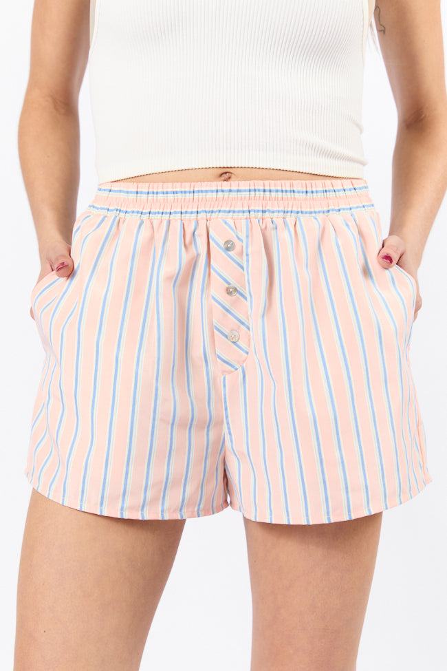 Sunday Morning Coral Multi Striped Boxer Shorts Outlet Ebay