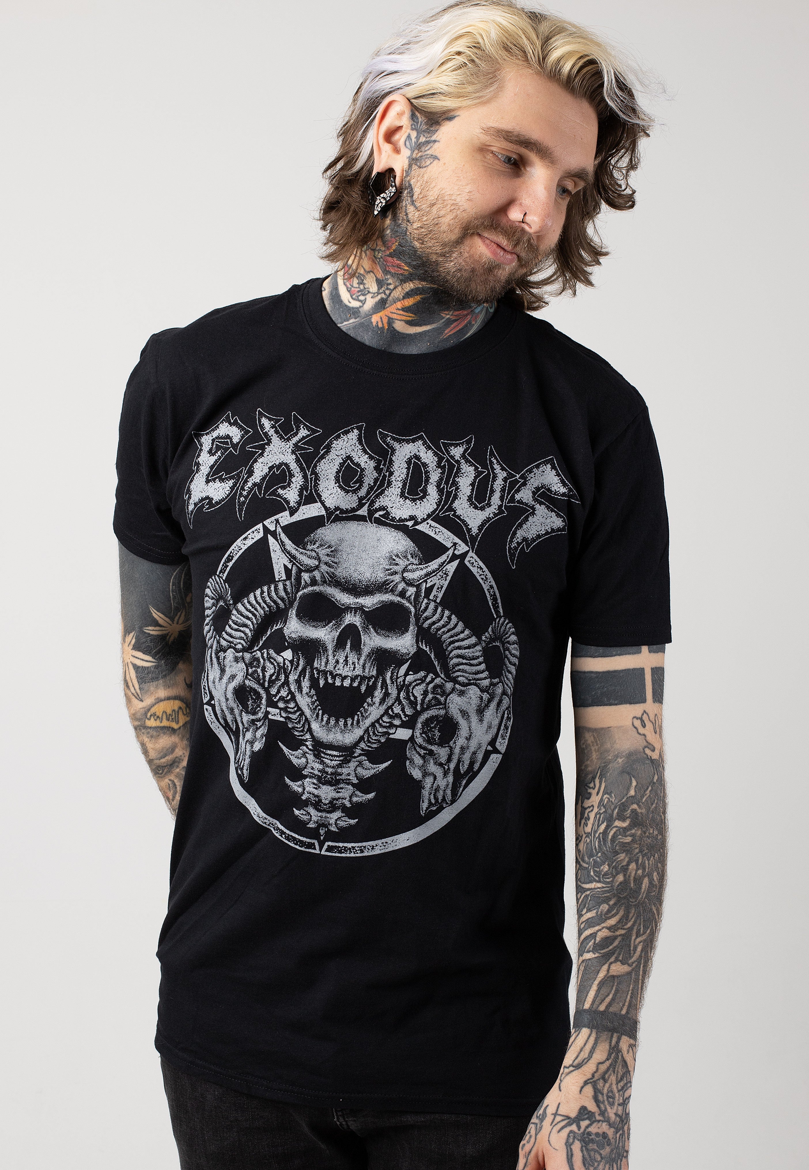 Exodus - Horns Skull - T-Shirt Cheap Sale With Mastercard