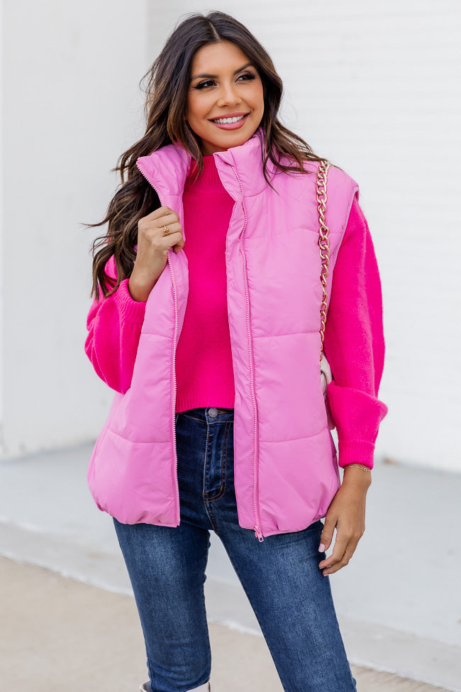 My Eyes On You Pink Oversized Puffer Vest FINAL SALE Shop Offer Cheap Online