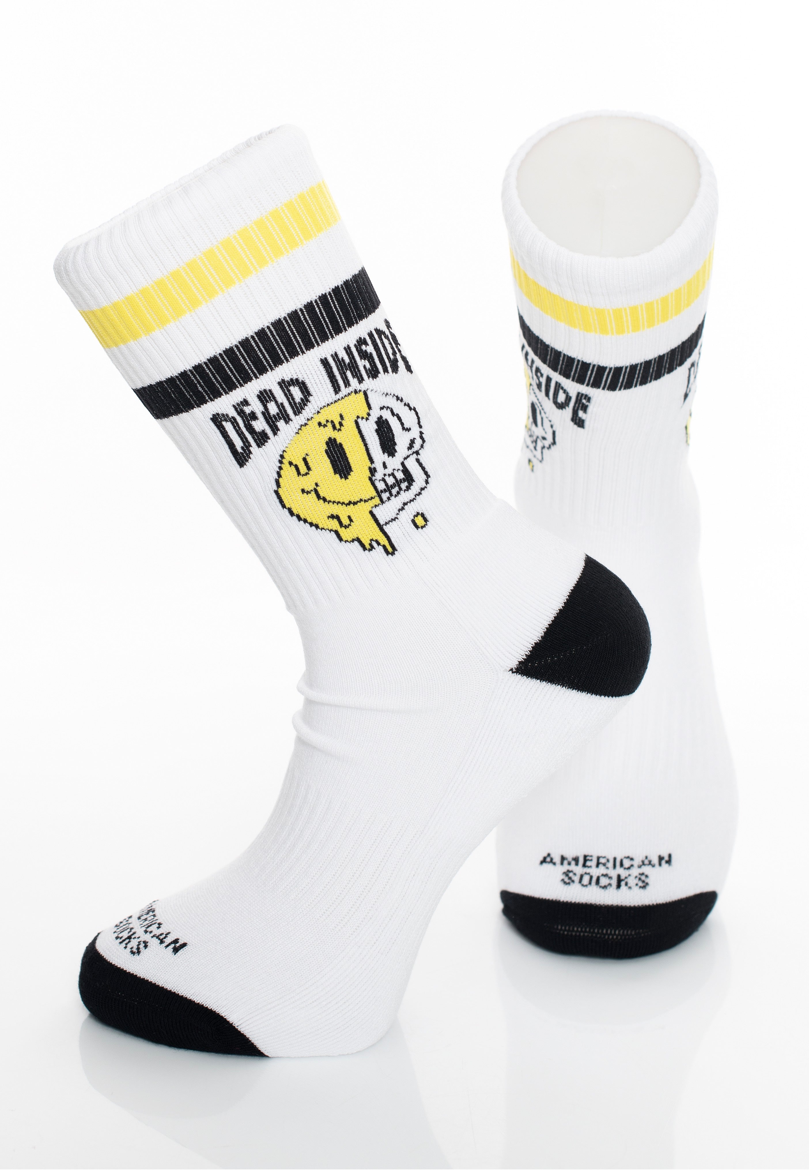 American Socks - Dead Inside Mid High White - Socks Sale Supply