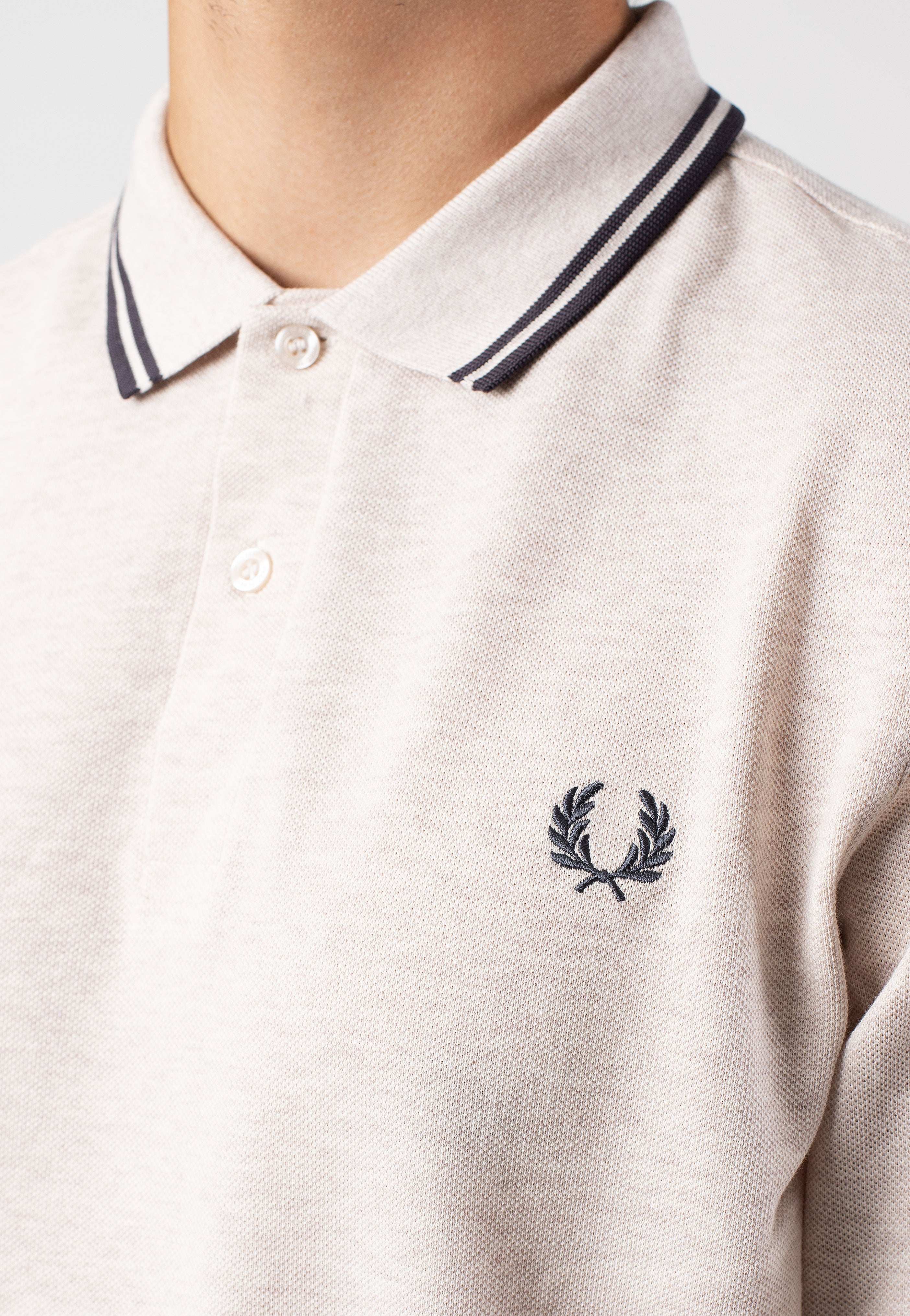 Fred Perry - Twin Tipped Porrdidge Marl/Anchor Grey/Anchor Grey - Longsleeve Buy Online