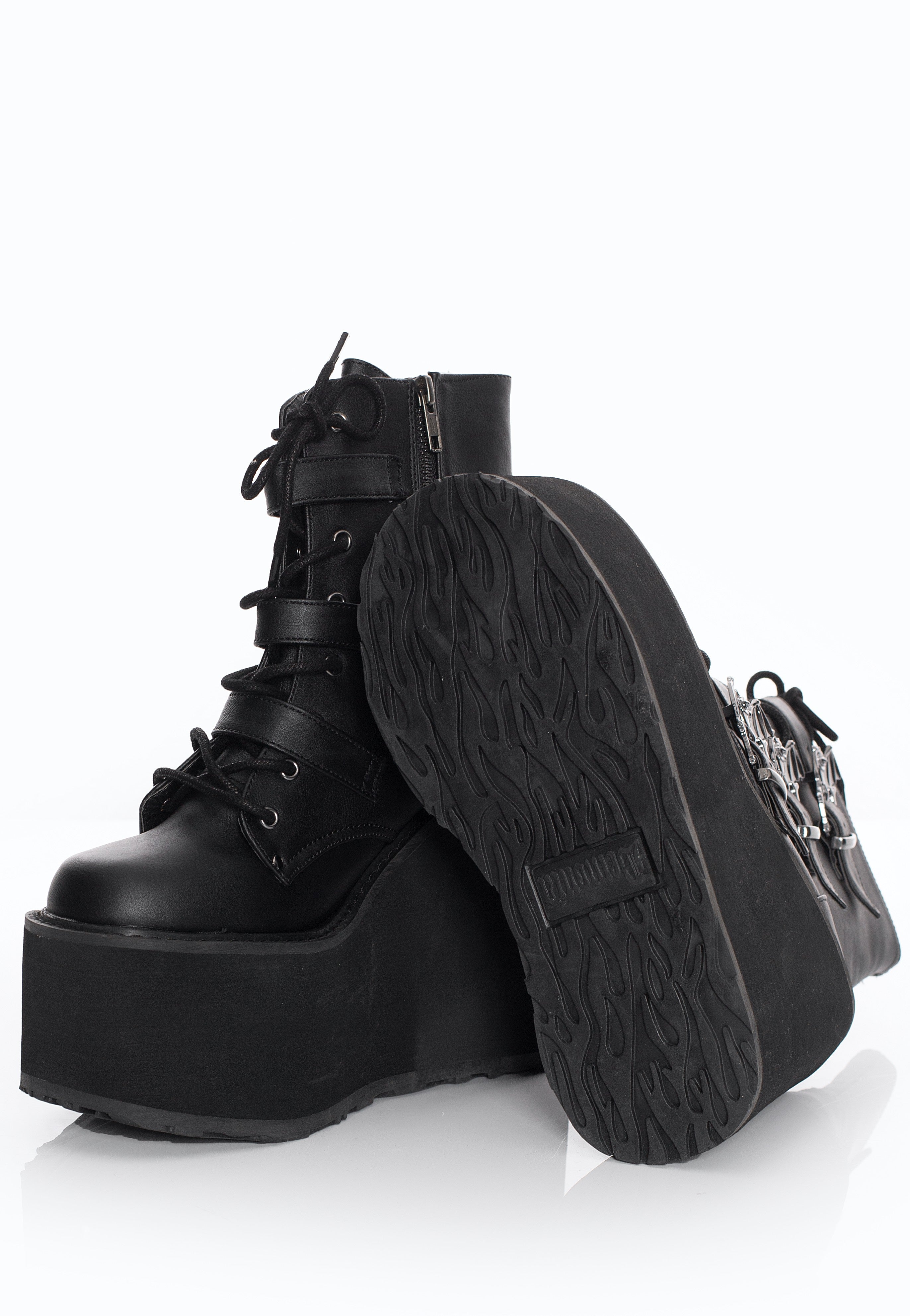 DemoniaCult - Swing 103 Black Vegan Leather - Girl Shoes For Cheap Sale Online