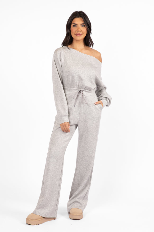 Wear It Out Heather Grey Boat Neck Jumpsuit SALE Cheap Best Wholesale