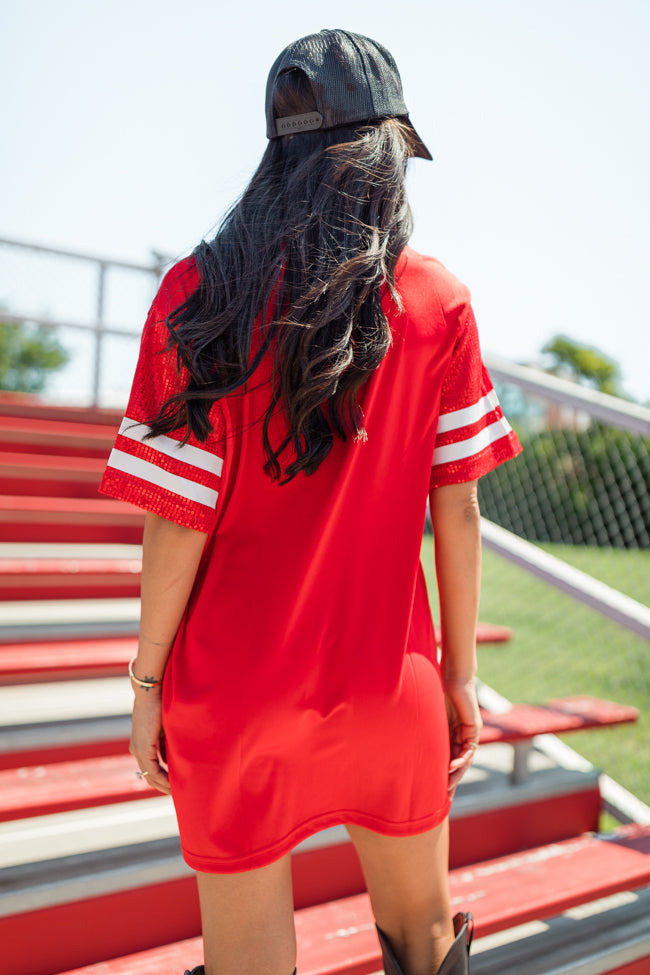 Sideline Socialite Red Jersey Detail Dress FINAL SALE Clearance Footlocker Pictures