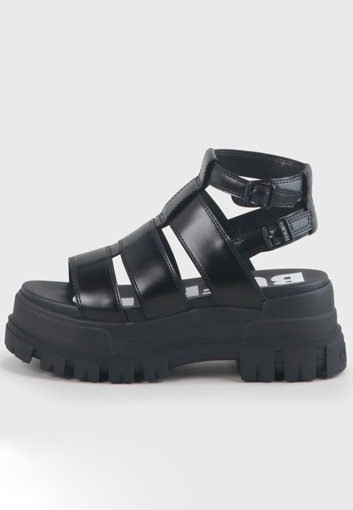 Buffalo - Aspha Gld Vegan Box Nappa Black - Girl Sandals Free Shipping Supply