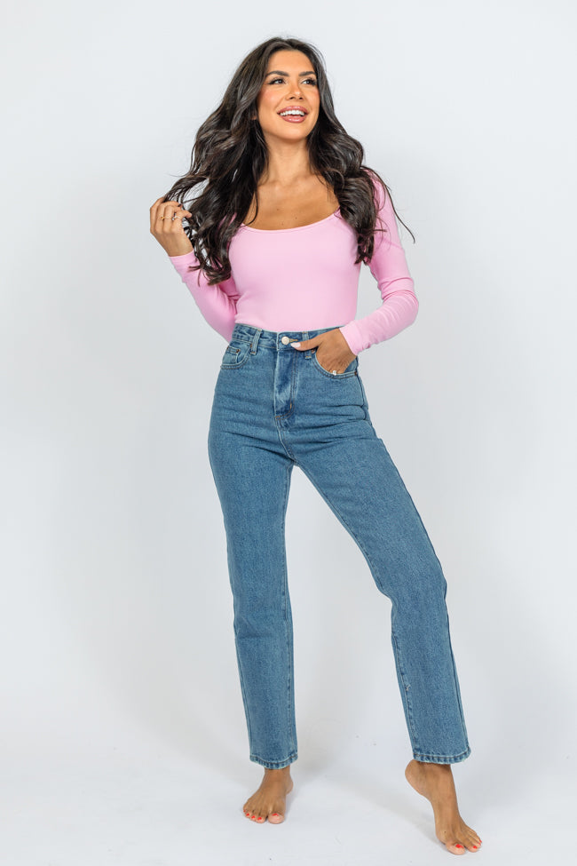 Megan Medium Wash Straight Leg Mom Jeans Buy Cheap Cheapest