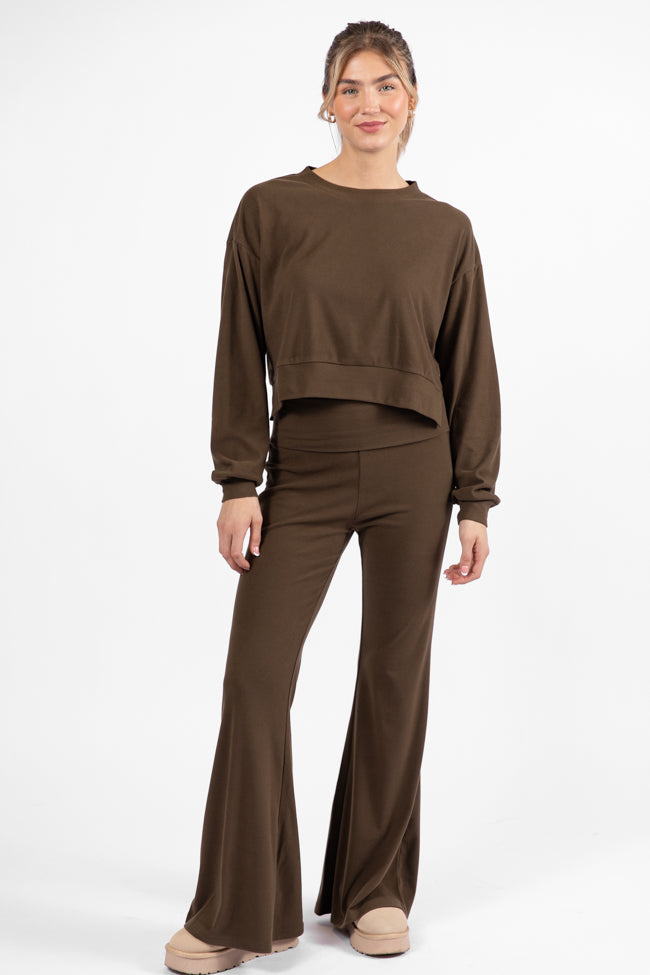 In A Dream Brown Super Soft Pullover Clearance Buy