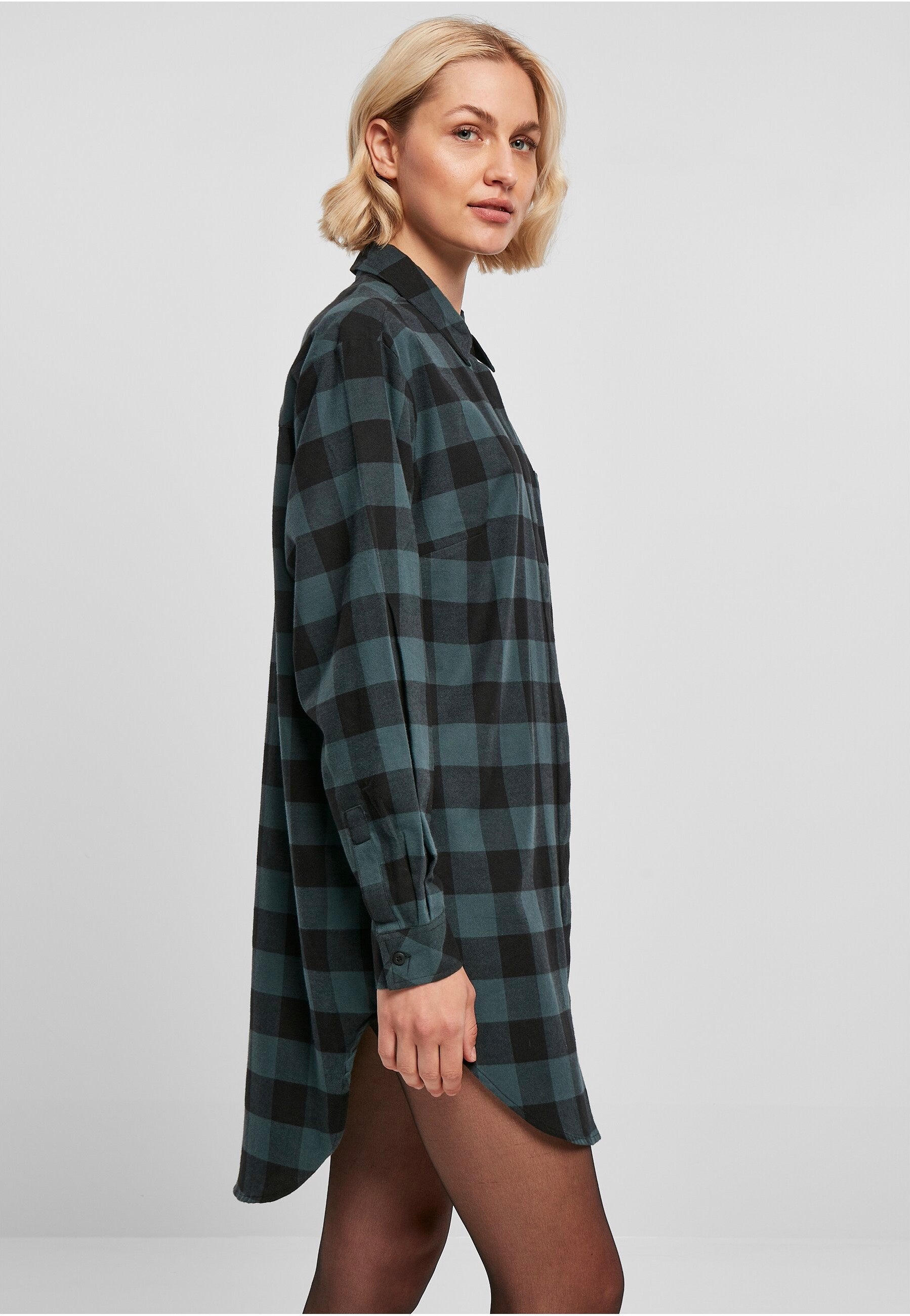 Urban Classics - Ladies Oversized Check Flannel Jasper/Black - Dress Cheap Outlet Store