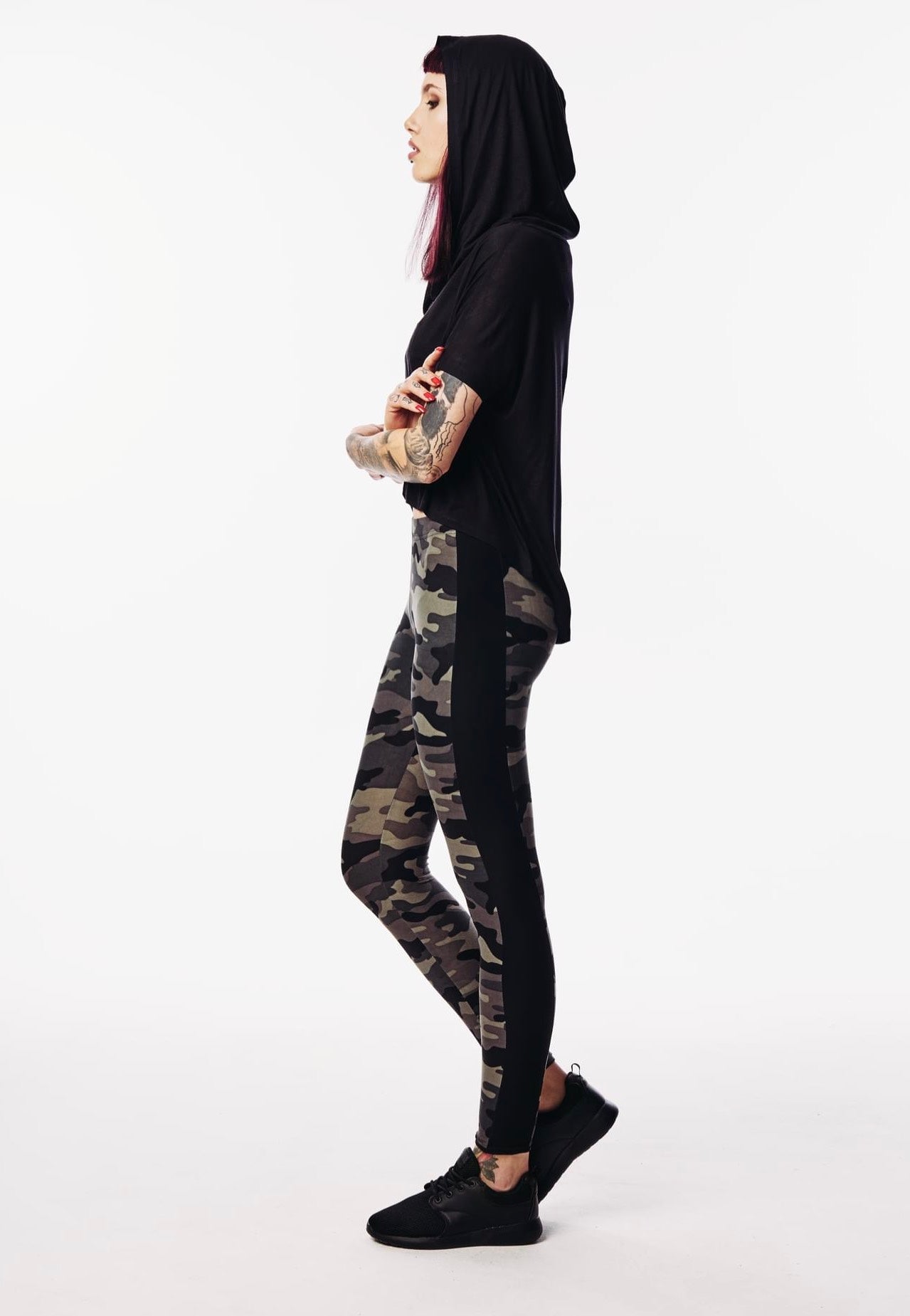 Urban Classics - Ladies Stripe Woodcamo/Black - Leggings Enjoy For Sale