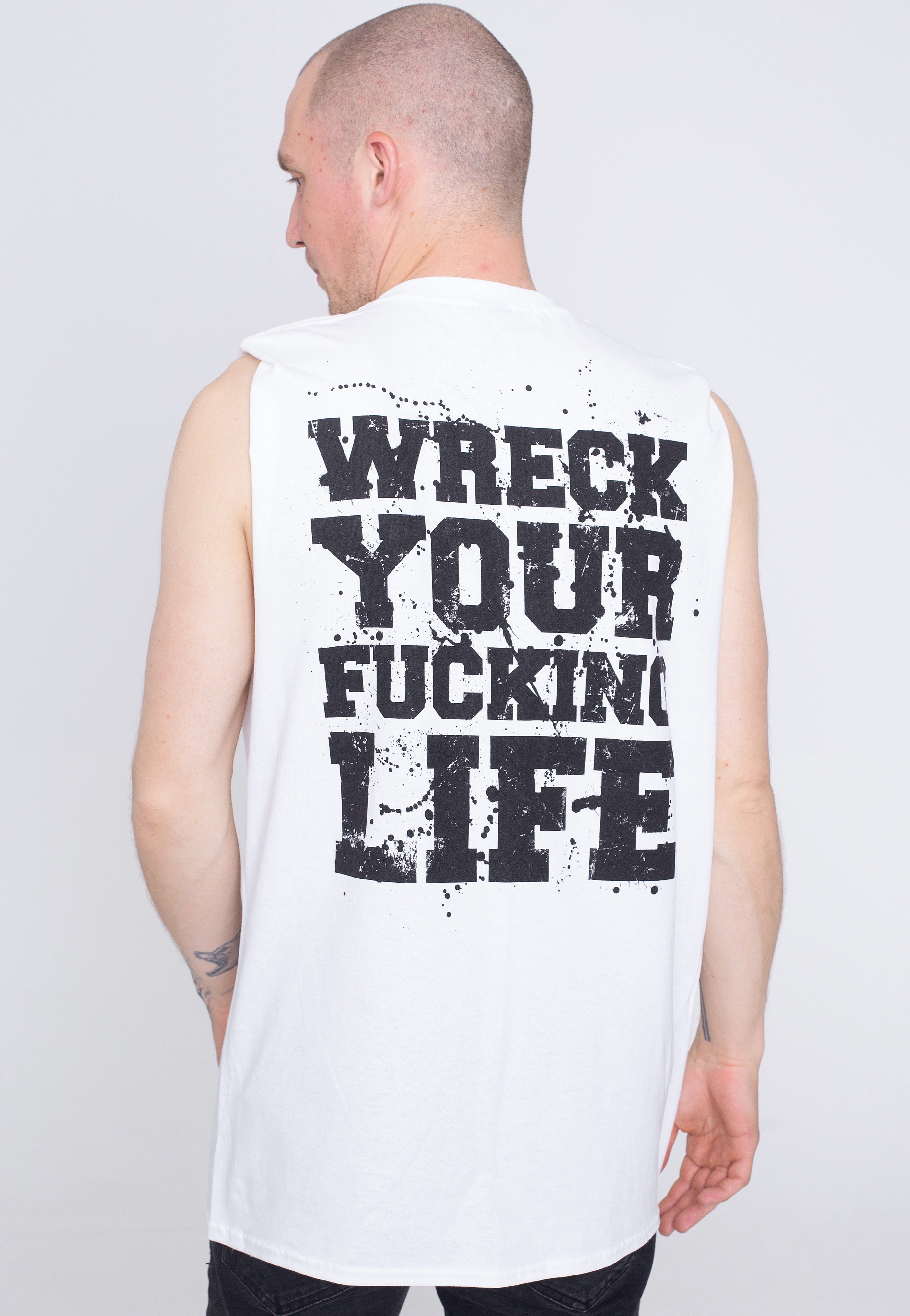 Get The Shot - Wreck Your Life White - Sleeveless View Cheap Online