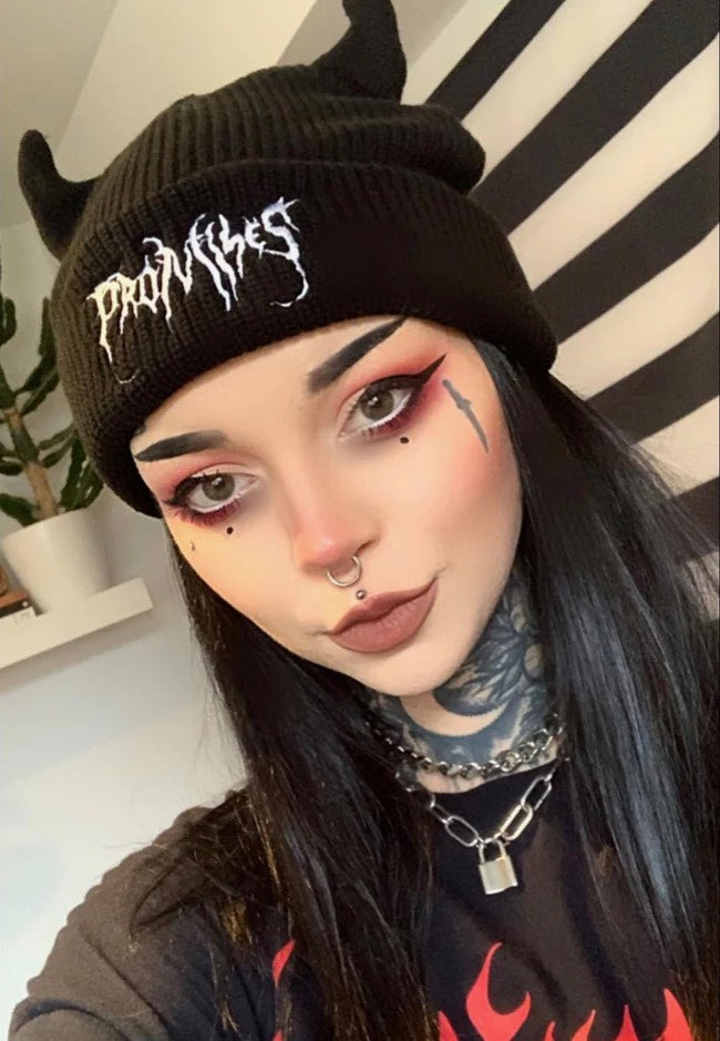 Broken Promises - Graveyard Devil Horn Black - Beanie Outlet Discount Authentic