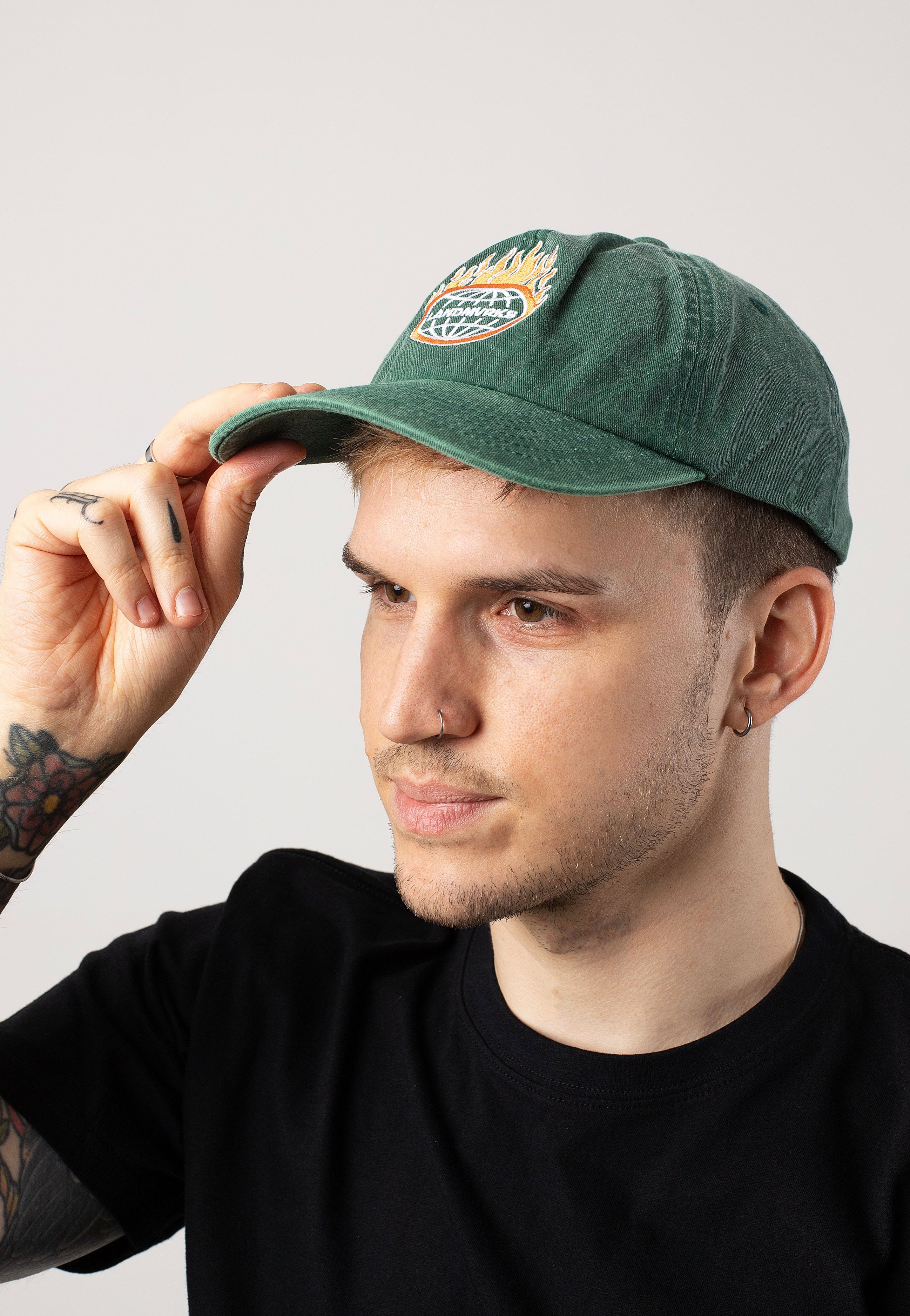 Landmvrks - Flames Vintage Bottle Green - Cap Visit For Sale