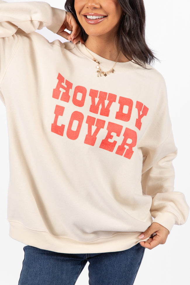 Howdy Lover Cream Oversized Graphic Sweatshirt Wiki Cheap Online