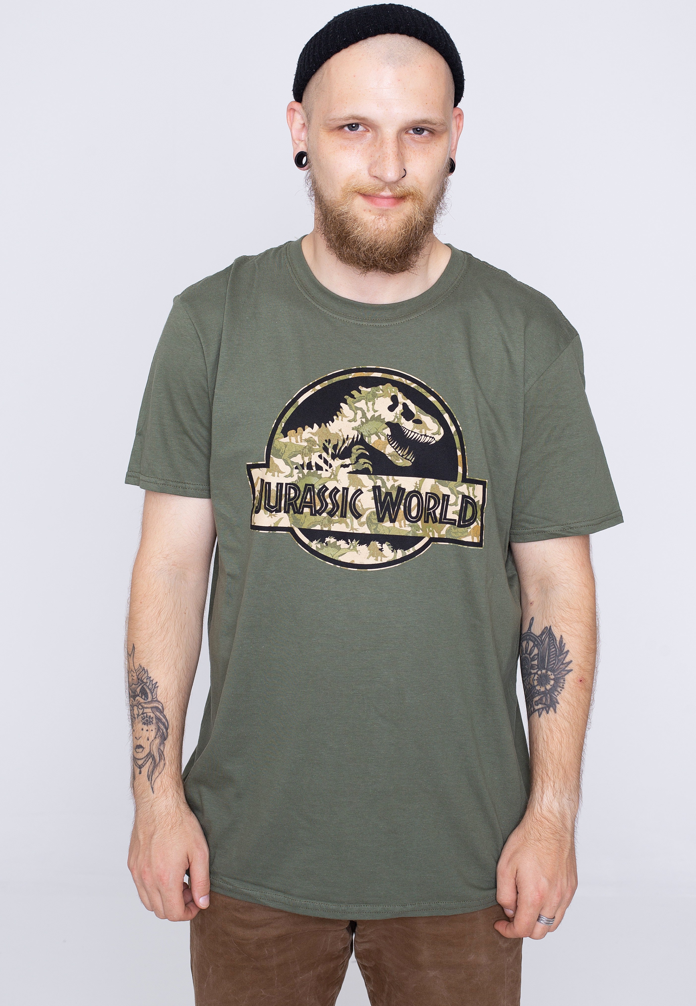 Jurassic Park - Camo Logo Green - T-Shirt Sale With Credit Card