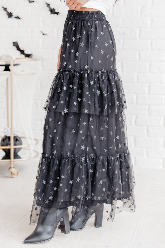 California Dreaming Black Star Tulle Maxi Skirt FINAL SALE Sale For Nice