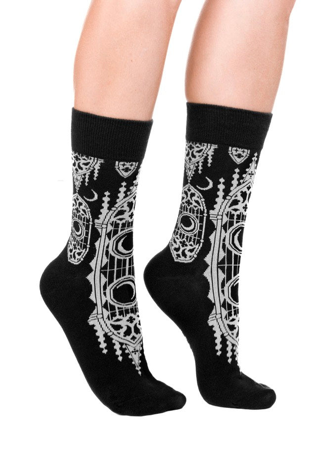 Restyle - Cathedralis Jacquard Moon & Cathedral - Socks 2025 New For Sale