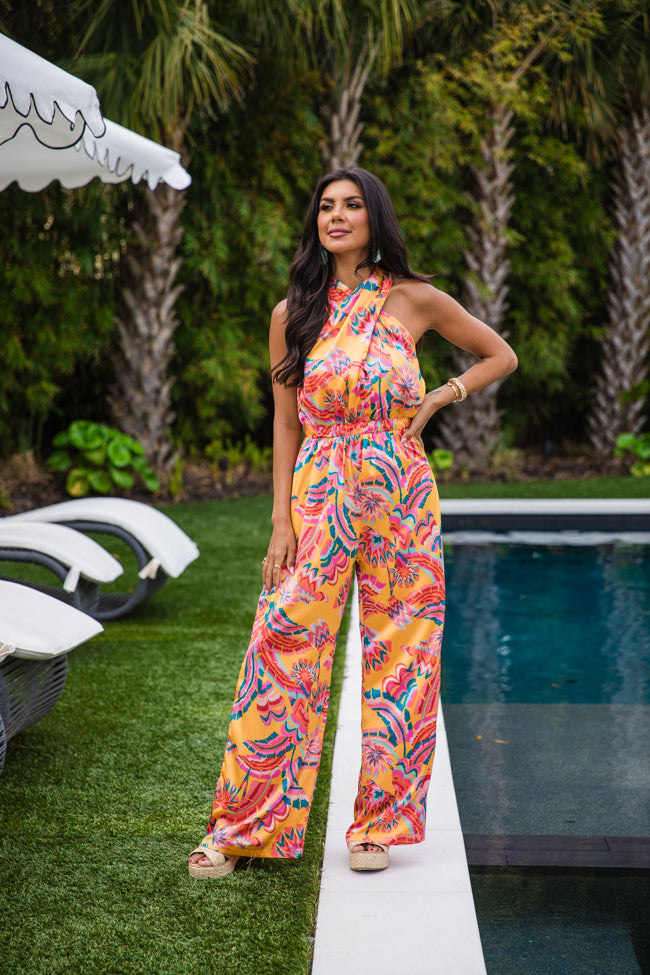 Gate To My Heart Multi Printed Halter Jumpsuit FINAL SALE Cheap Pice Low Shipping Fee