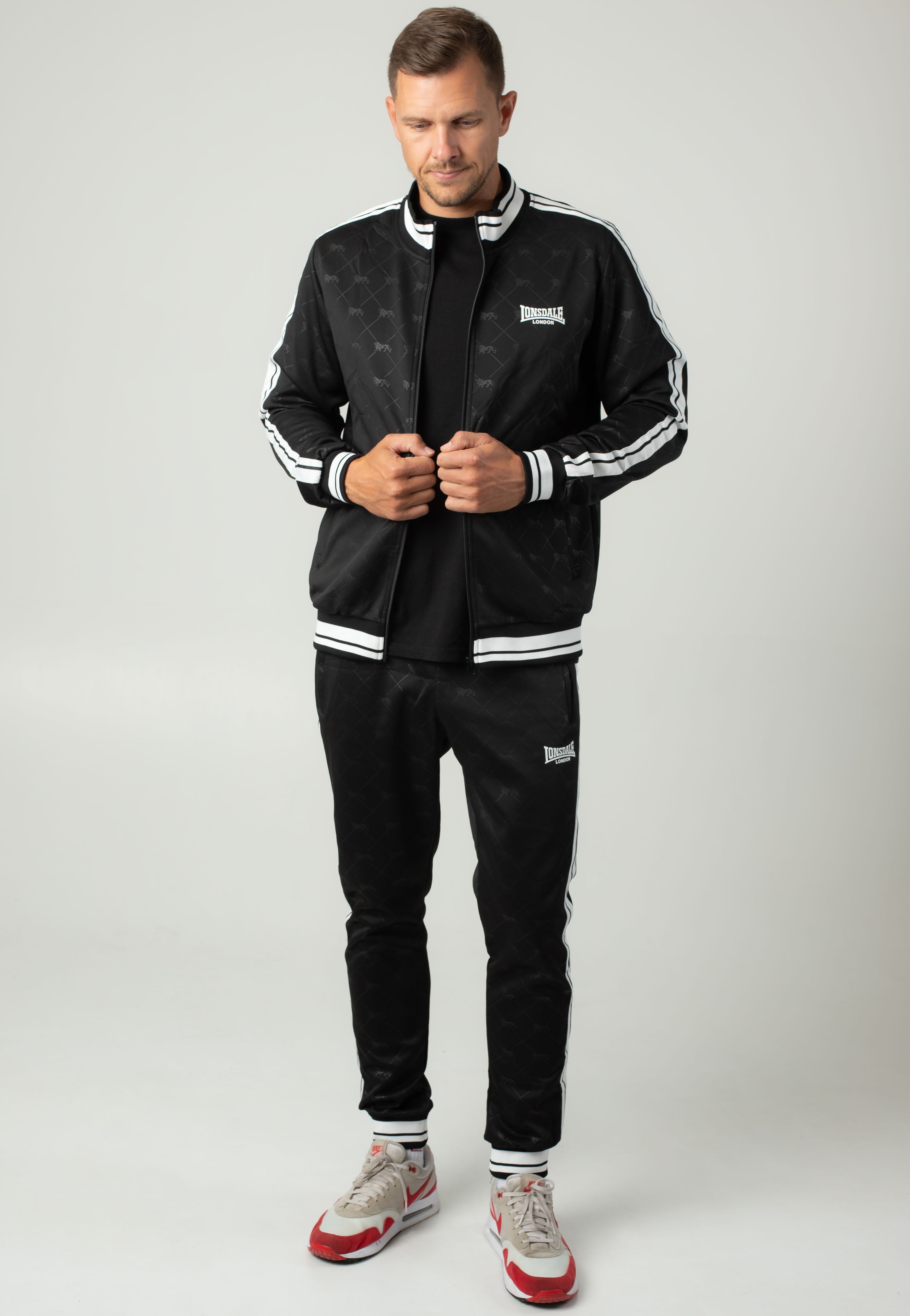 Lonsdale - Ashwell Black/White - Tracksuit Online Online Clearance