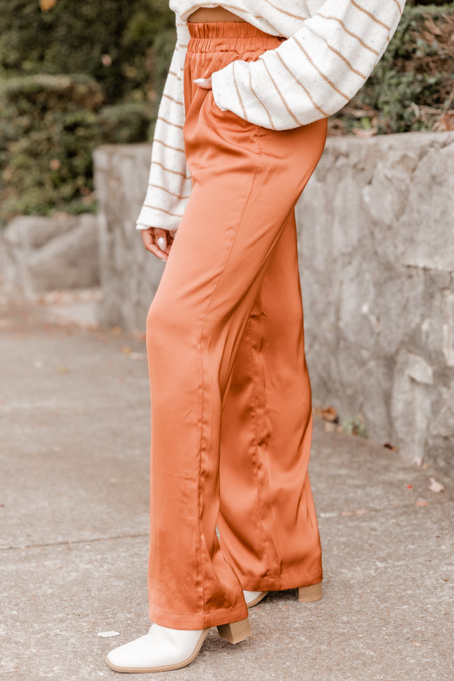 Must Be Nice Rust Smocked Waist Pants FINAL SALE Discount Many Kinds Of