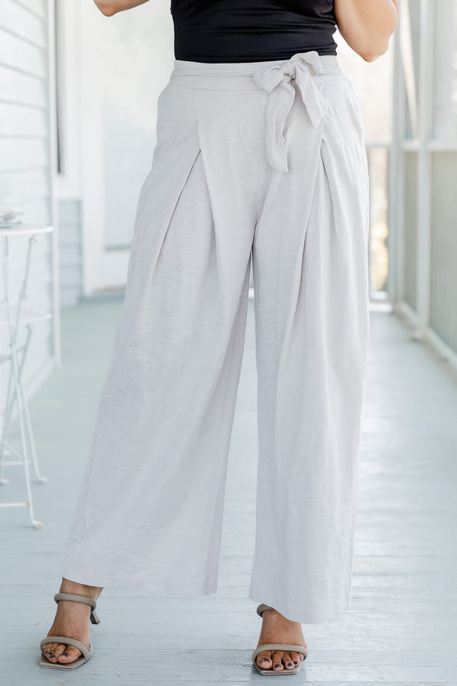 Island Breeze Taupe Tie Waist Pants FINAL SALE Discount Cost