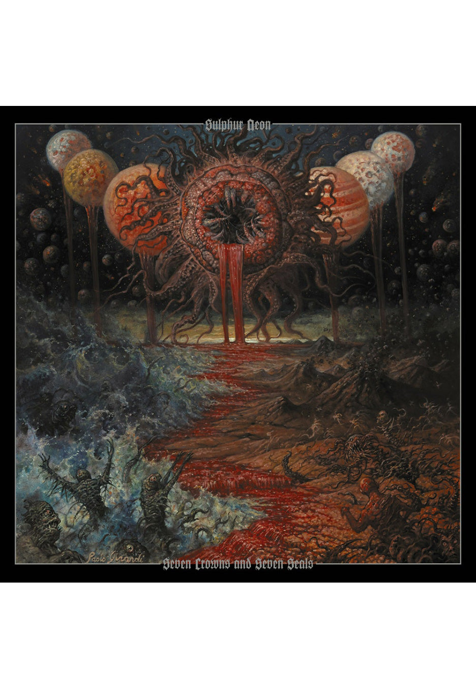 Sulphur Aeon - Seven Crowns And Seven Seals Transparent Red Black - Marbled Vinyl Clearance Find Great