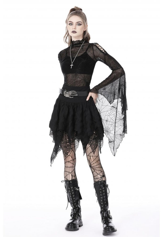 Dark in Love - Punk Spider Mesh Exaggerated Sleeves - Top Fashionable